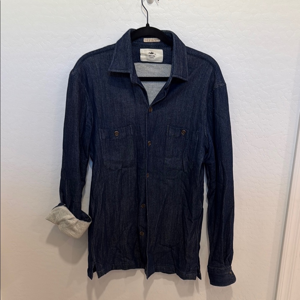 Blue Casual Jacket with Soft Denim Feel